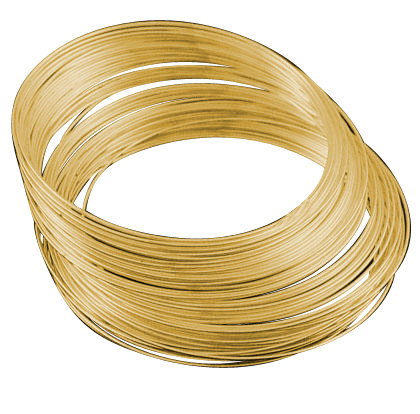 Oceľový pamäťový drôt na výrobu náramkov 1ks: 50 otočiek priemer 55mm zlatá