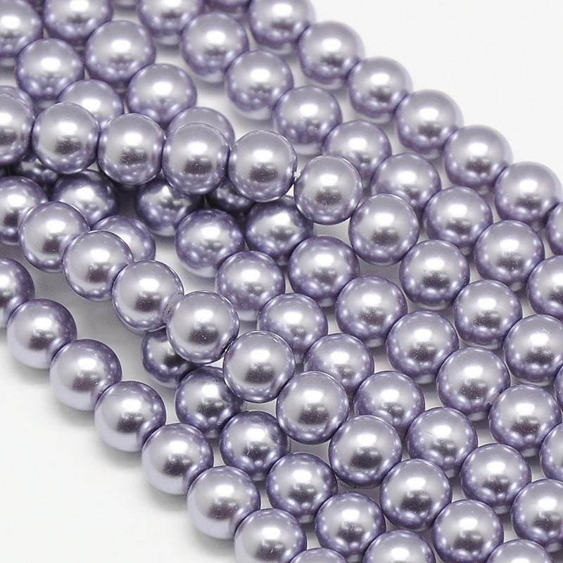 Environmental voskované sklenené perly, 20ks, 10mm, fialovo-sivá