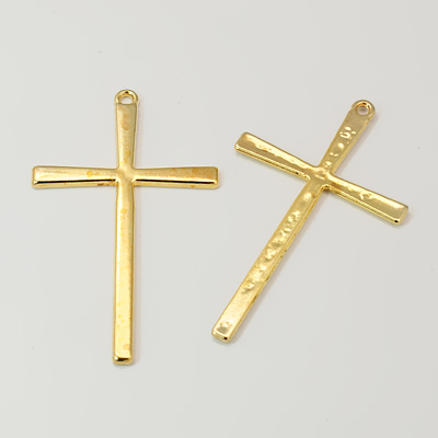 Prívesok krížik zlatá farba, 61,5x36,5mm 1ks 