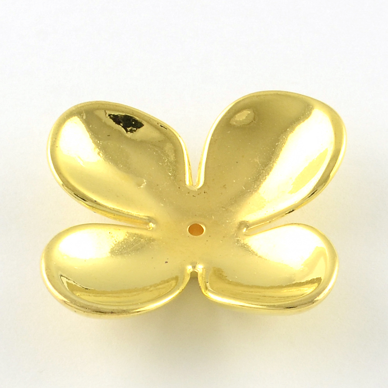 Plastové akrylové korálky 32,5x34,5x8mm 1ks zlatý kvet