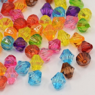 Plastové plôškované korálky MIX farieb, 30ks 8mm transparentné farebné