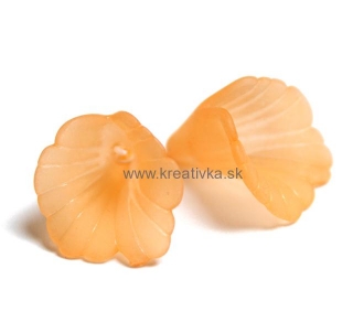 Akrylová korálka transparentná matná kvet 20x20mm, 1ks oranžová