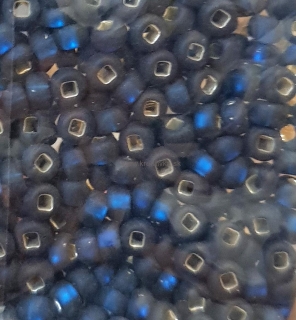 PRECIOSA sklenený rokajl 50g 6/0 - 4mm, tm. modrá s prieťahom č. 287
