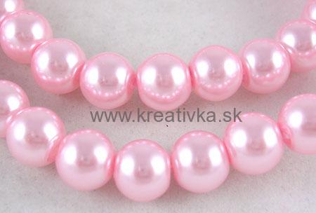 Voskované perly 50ks sklenené 4mm sv. ružová