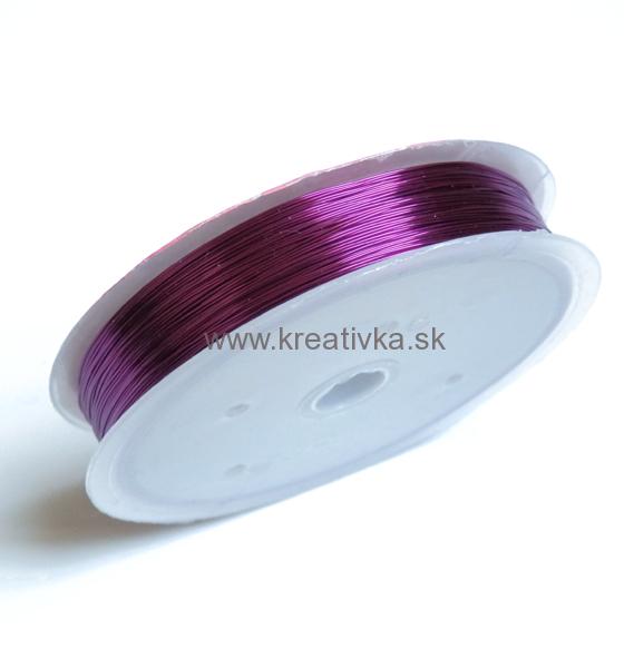 Medený drôt 0,3mm, návin:26m fialový