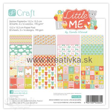 SET ozdobných papierov Little Me, 32 kariet - 16 dizajnov, 15,2x15,2cm