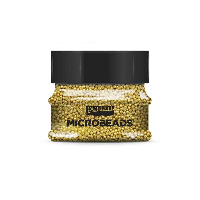 Sklenené mikro-perličky, 0,8-1 mm, 40 g, zlaté