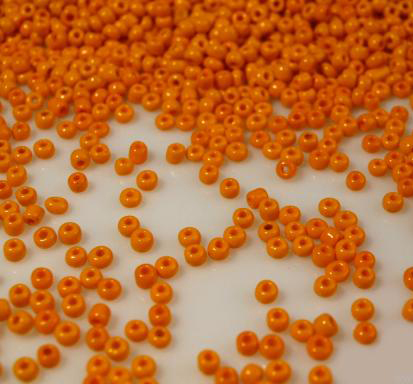 Rokajl sklenený jednofarebný nepriehľadný 2mm sýta oranžová