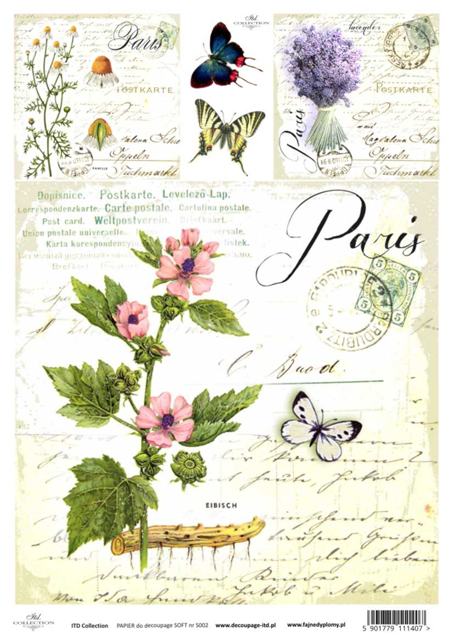 Soft decoupage papier A4 - S002  1ks