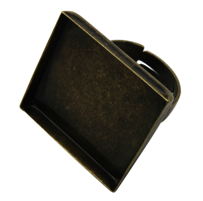 Lôžko prsteň zásobník 25x25mm antická bronzová 1ks 