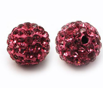 Shamballa 10mm fuchsia 1ks