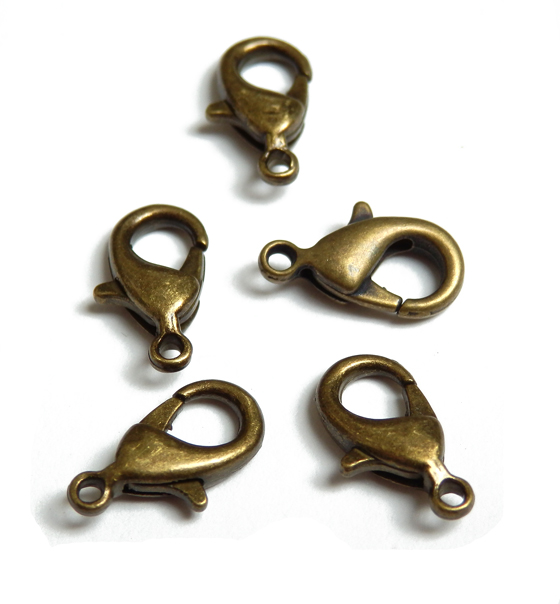 Karabínka 6x12x3mm starobronz 1ks