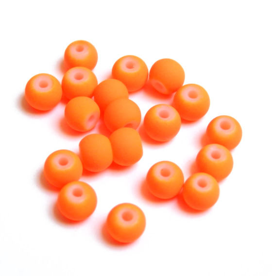Pogumované sklenené neon korálky 4mm 1ks oranžová