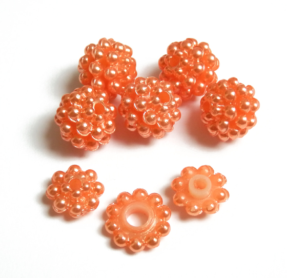 Plastová rozdelovacia shamballa 10mm 1ks oranžová