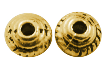 Kovové korálky mini 5x3mm 1ks antická zlatá 