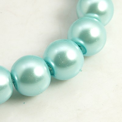 Voskované perly 10ks sklenené 12mm aqua