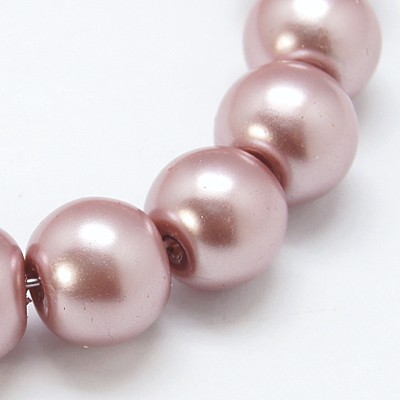 Voskované perly 10ks sklenené 12mm šedo-ružová
