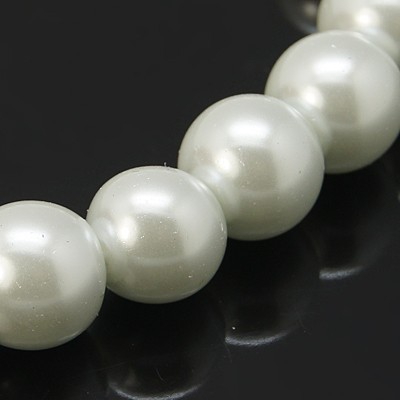 Voskované perly 20ks sklenené 10mm biela