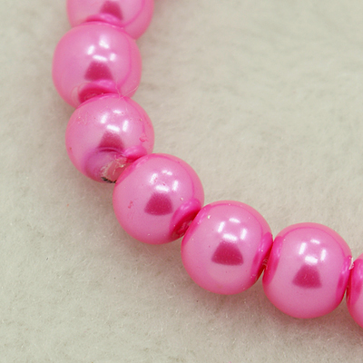 Voskované perly 30ks sklenené 8mm ružová