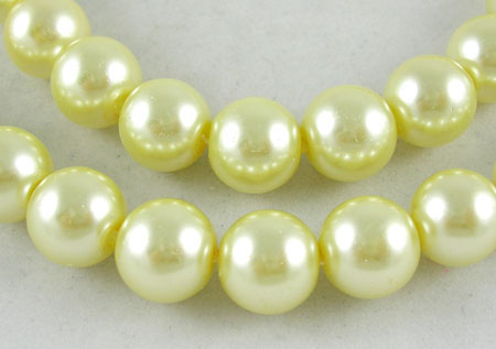 Voskované perly 40ks sklenené 6mm sv. žltá