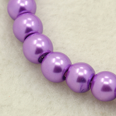 Voskované perly 50ks sklenené 4mm fialová