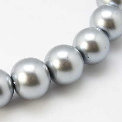 Voskované perly 50ks sklenené 4mm sivá