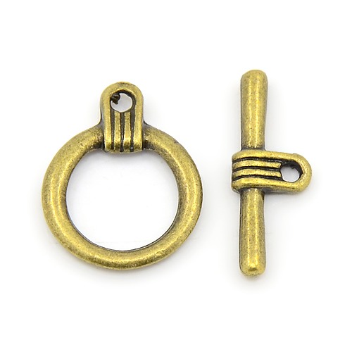 Americké zapínanie kruh 20,5x15mm starobronz 1 pár