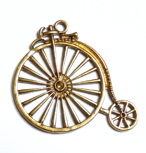 Prívesok bicykel 53x46,5mm antická zlatá