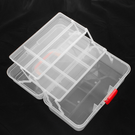 Plastový kufrík-box 3 vrstvy, 10 oddielov, 325x205x147mm