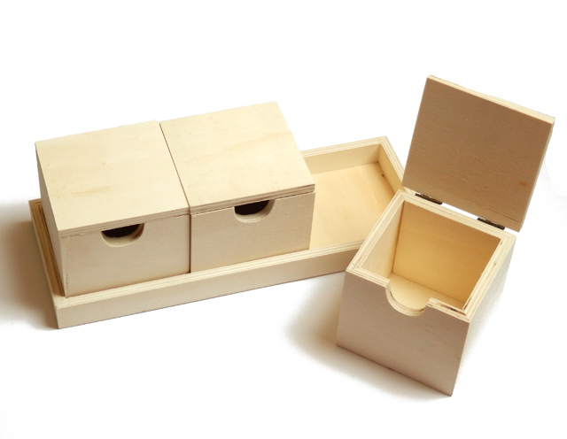 SADA 3ks krabičiek + podnos, 26,5x10x8,5cm