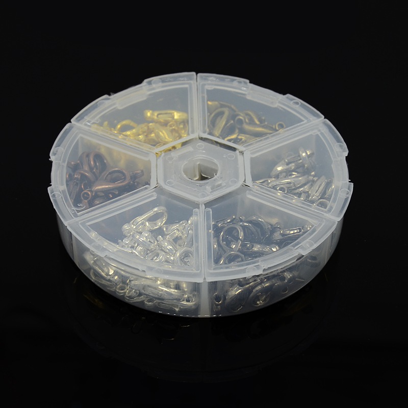Karabinky MIX farieb 12x7mm, 120ks karabiniek +BOX