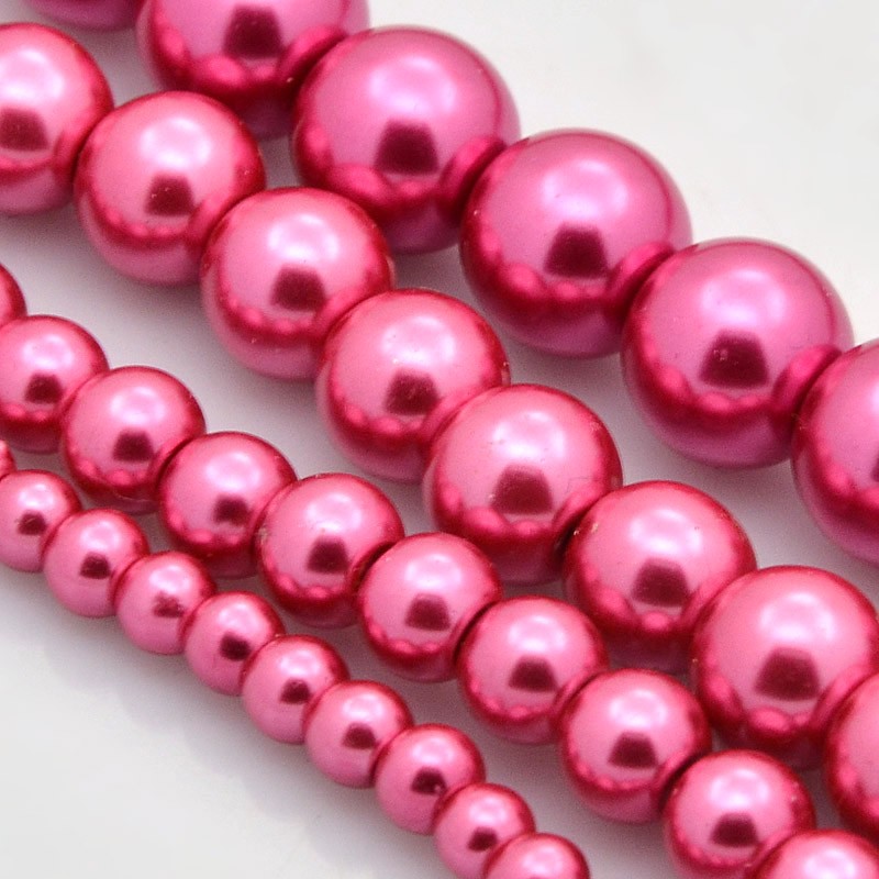 Voskované perly 50g sklenené MIX veľkostí 4-12mm indianska červená