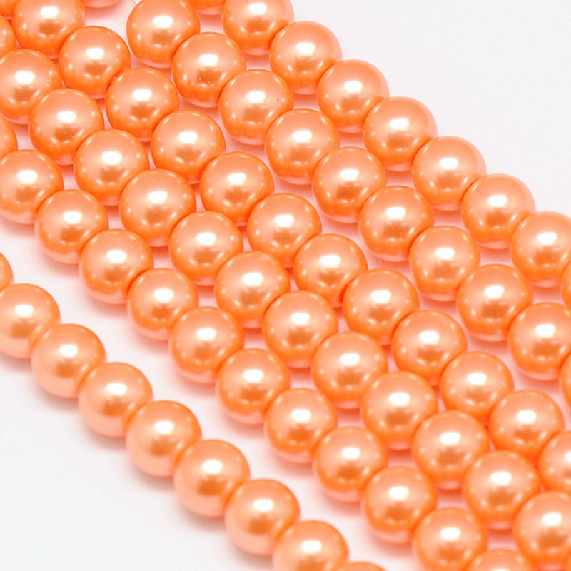 Environmental voskované sklenené perly, 20ks, 10mm, broskyňová
