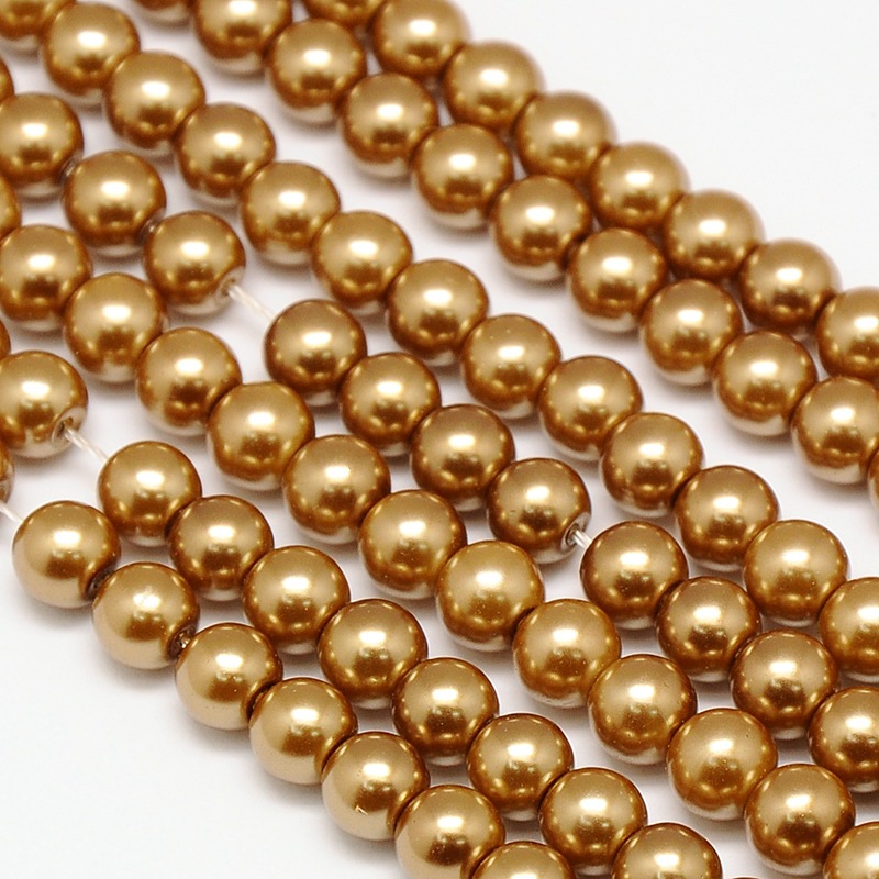 Environmental voskované sklenené perly, 20ks, 10mm, tm. zlatá