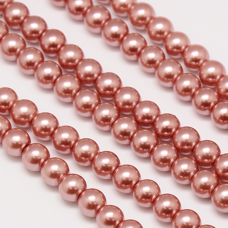 Environmental voskované sklenené perly, 20ks, 10mm, staroružová