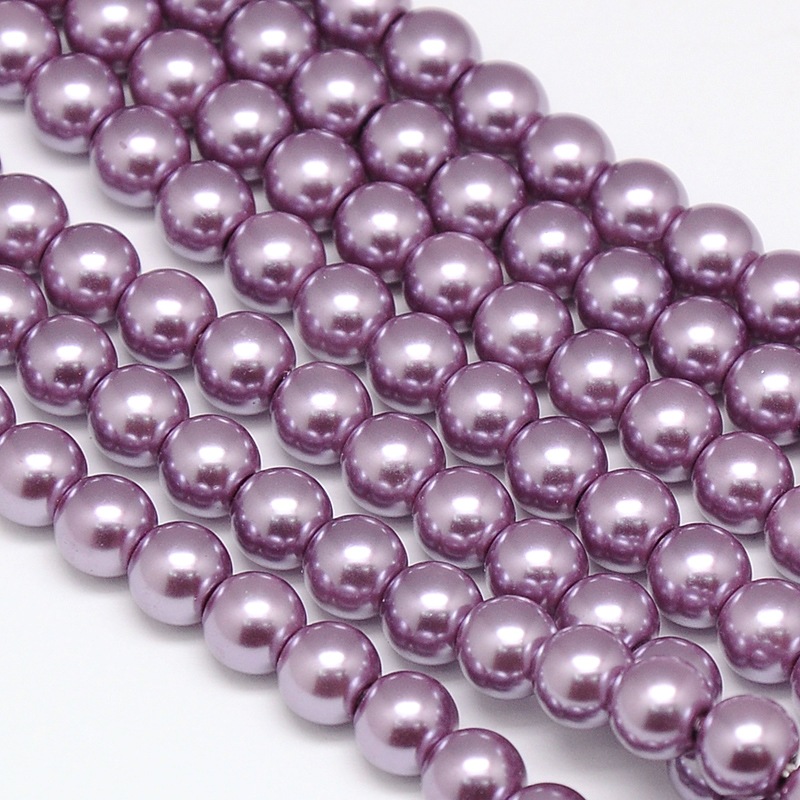 Environmental voskované sklenené perly, 20ks, 10mm, sv. fialová