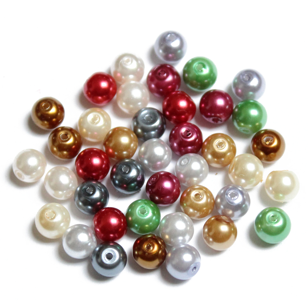 Environmental voskované sklenené perly, 40ks, 6mm, MIX PALETA