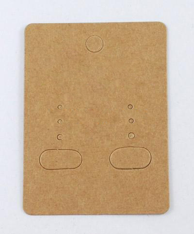 Bižutérna kartička na náušnice béžová, 67x50mm, balík 20ks