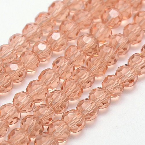 Ručné brúsené sklenené korálky 20ks 4mm, ružové