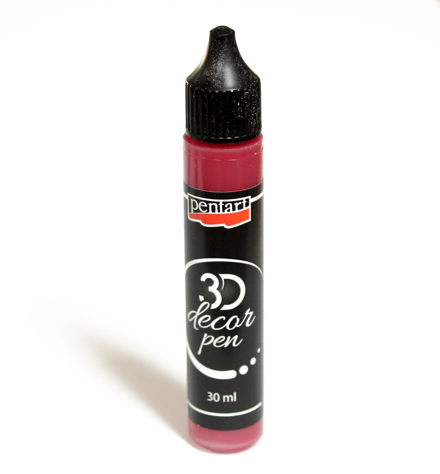 3D Dekoračné pero 30ml, priehľadné rubínovo červené