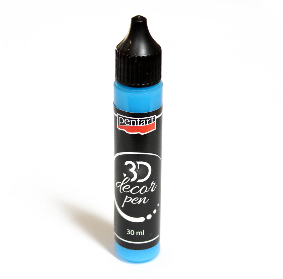 3D Dekoračné pero 30ml, priehľadné aquamarínové modré