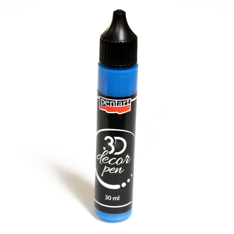 3D Dekoračné pero 30ml, priehľadné turmalínovo modré