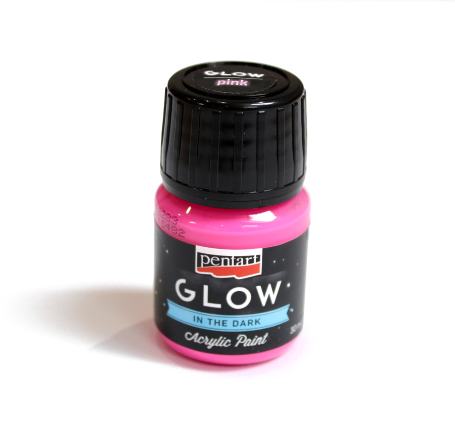 Akrylová farba glow 30ml, svieti v tme, ružová