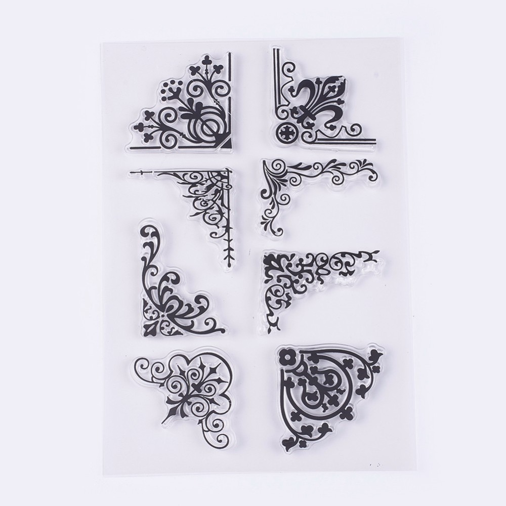 Silikónová pečiatka, ornamenty rohy, set 8ks  ,,N´´