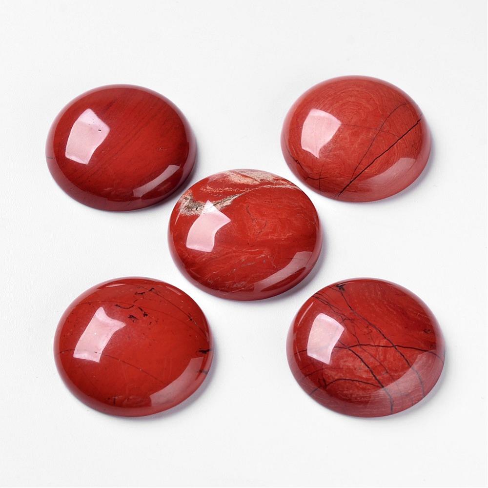 Kabošon prírodný červený jasper - natural red jasper, 28x7mm 1ks