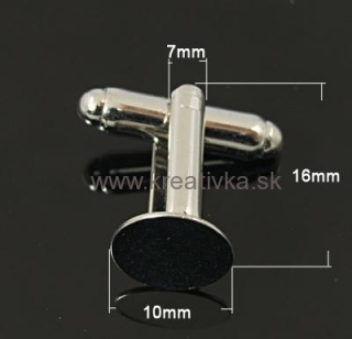 Manžetový gombík 16x12mm platina 1pár