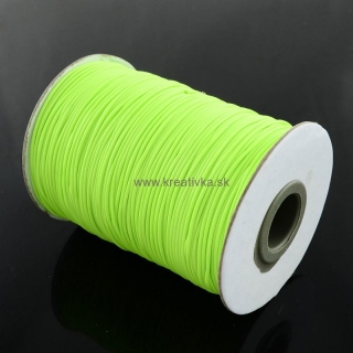 Šnúra voskovaná polyesterová priemer 1,5mm, NEON zelená 1m