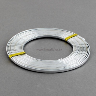 Hliníkový drôt, plochý, strieborný, 3x1mm, 2 m / balík