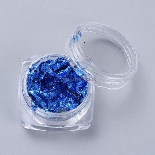 Flitrové úlomky - fóliové vločky, jemné vhodné do živice,1 nádobka, modré