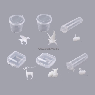 3D biela miniatúra z epoxidovej živice na výplň do živice / dekoráciu, zvieratá